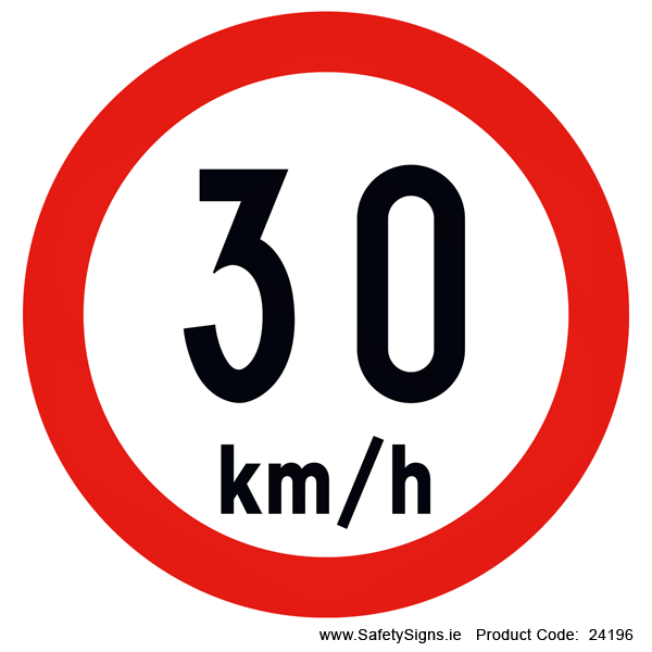 Regulatory Speed Limit - 30kmh - RUS044 (Circular) - 24196
