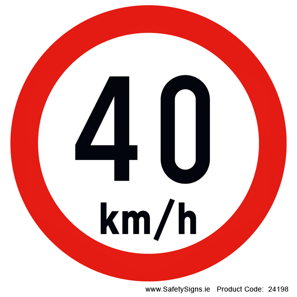 Regulatory Speed Limit - 40kmh - RUS046 (Circular) - 24198