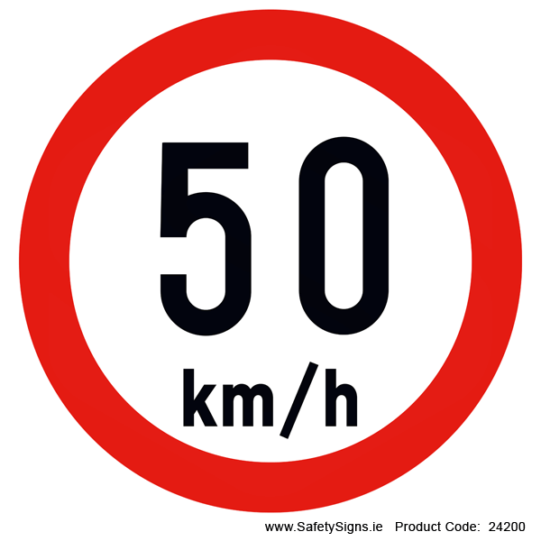 Regulatory Speed Limit - 50kmh - RUS043 (Circular) - 24200