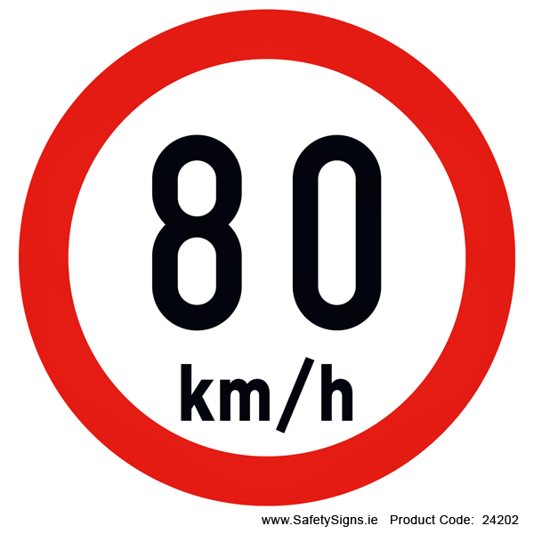 Regulatory Speed Limit - 80kmh - RUS041 (Circular) - 24202