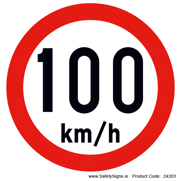 Regulatory Speed Limit - 100kmh - RUS040 (Circular) - 24203