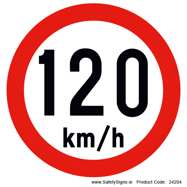Regulatory Speed Limit - 120kmh - RUS039 (Circular) - 24204
