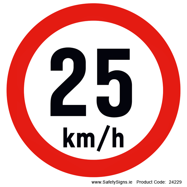 Speed Limit - 25kmh (Circular) - 24229