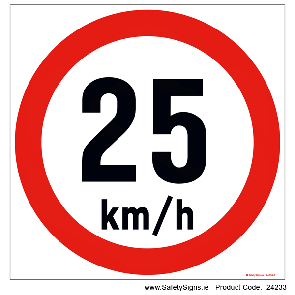 Speed Limit - 25kmh - 24233
