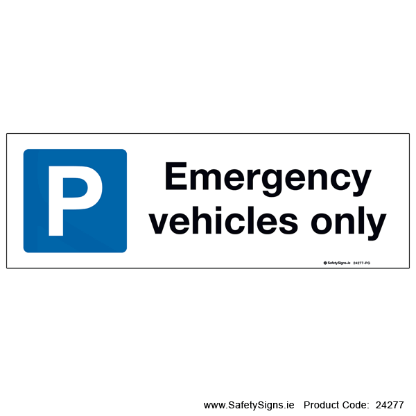 Parking - Emergency Vehicles only - 24277