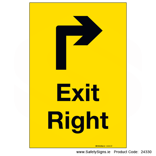 Exit Right - Arrow Ahead Right - 24330