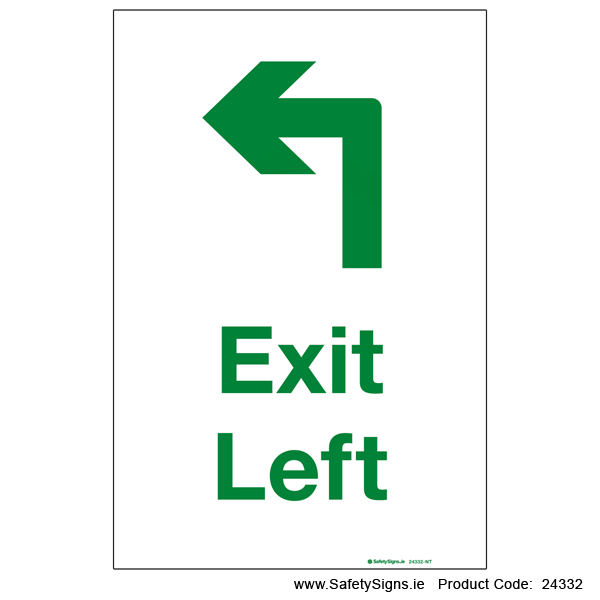 Exit Left - Arrow Ahead Left - 24332