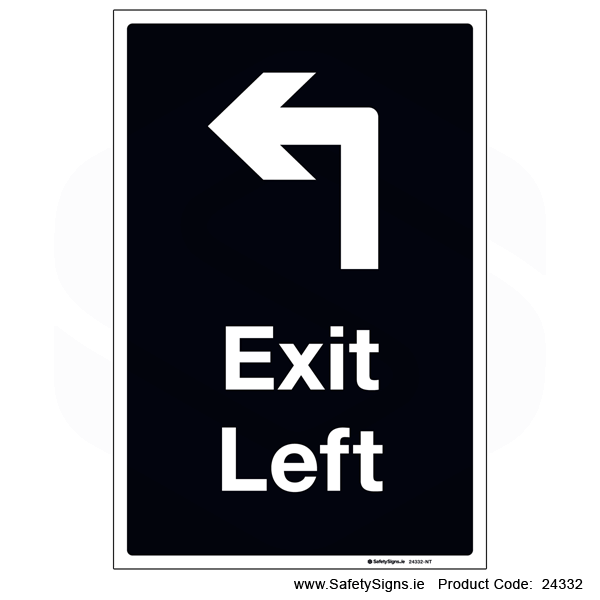 Exit Left - Arrow Ahead Left - 24332