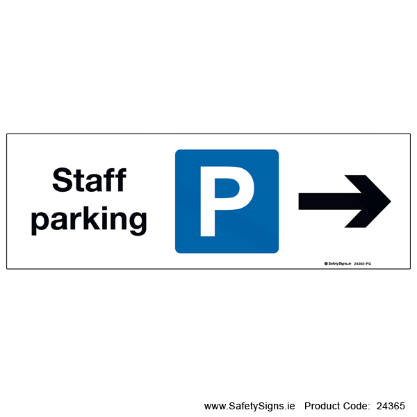 Staff Parking - Arrow Right - 24365
