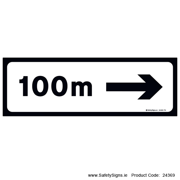 Supplementary Plate - 100m - Arrow Right - P004R - 24369