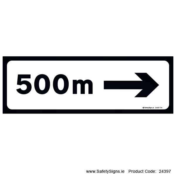 Supplementary Plate - 500m - Arrow Right - P004R - 24397