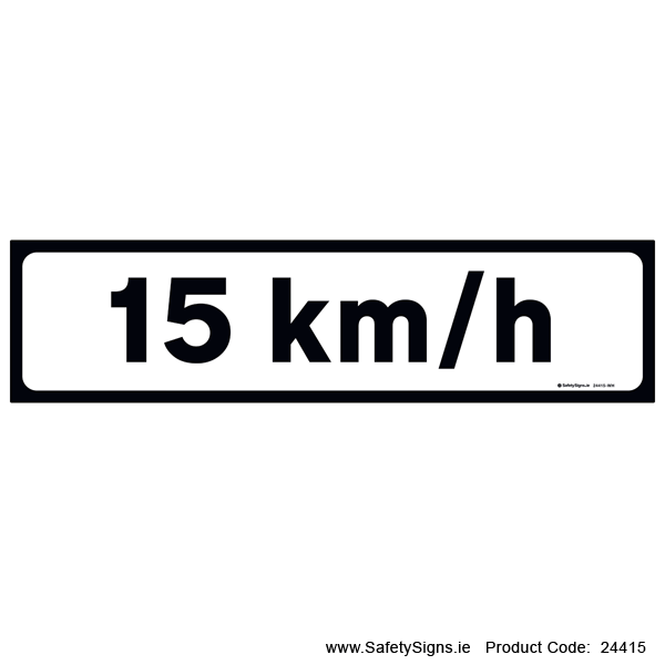 Supplementary Plate - Speed Limit - 15kmh - P011 - 24415