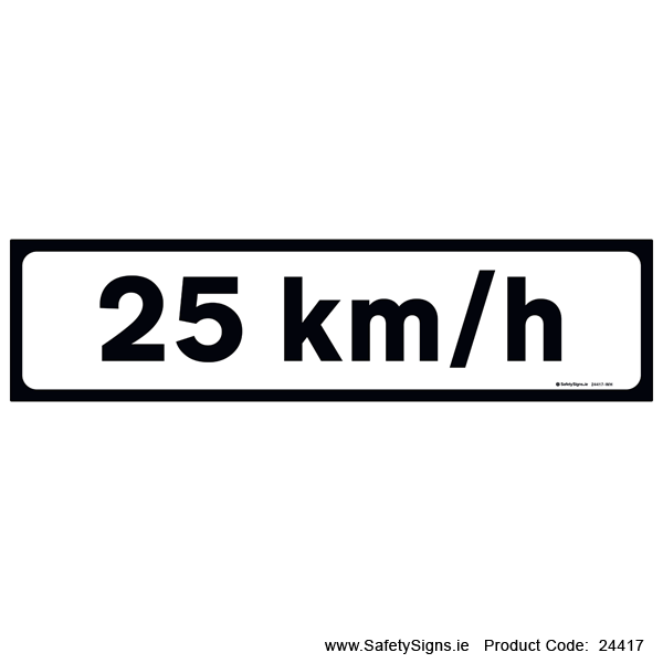 Supplementary Plate - Speed Limit - 25kmh - P011 - 24417