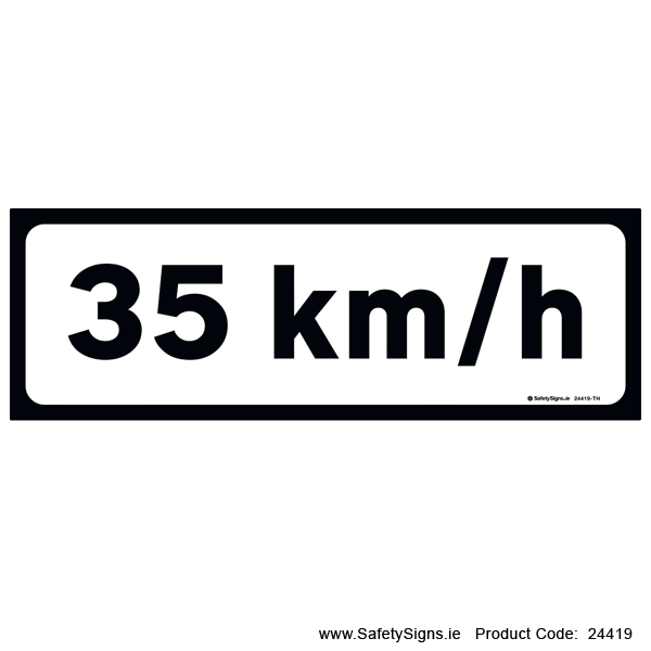 Supplementary Plate - Speed Limit - 35kmh - P011 - 24419