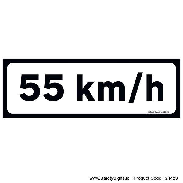 Supplementary Plate - Speed Limit - 55kmh - P011 - 24423