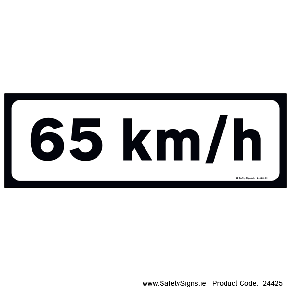 Supplementary Plate - Speed Limit - 65kmh - P011 - 24425