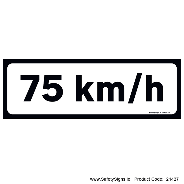 Supplementary Plate - Speed Limit - 75kmh - P011 - 24427