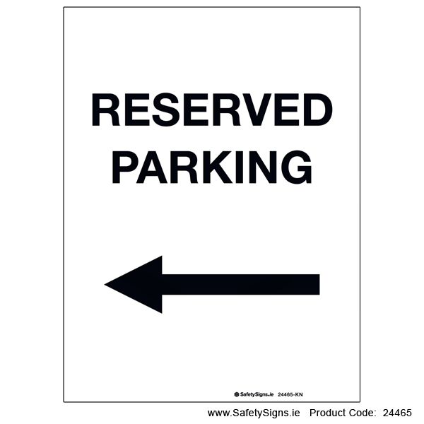 Reserved Parking - Arrow Left - 24465
