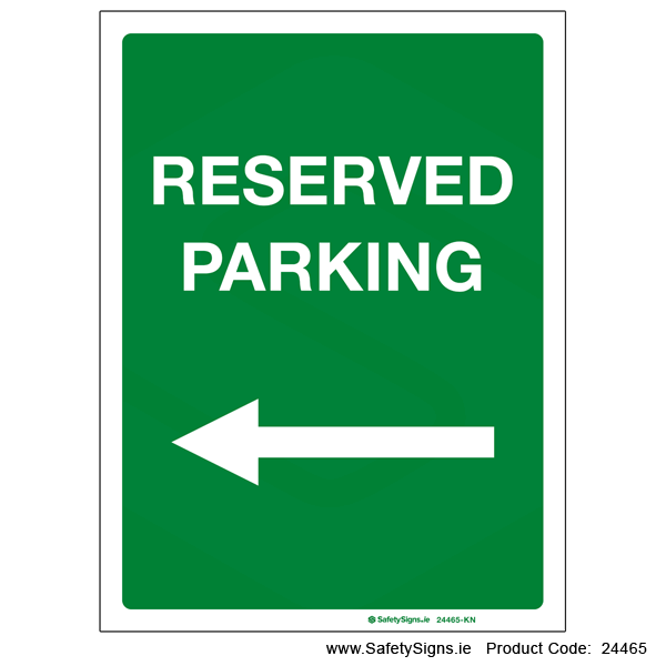 Reserved Parking - Arrow Left - 24465