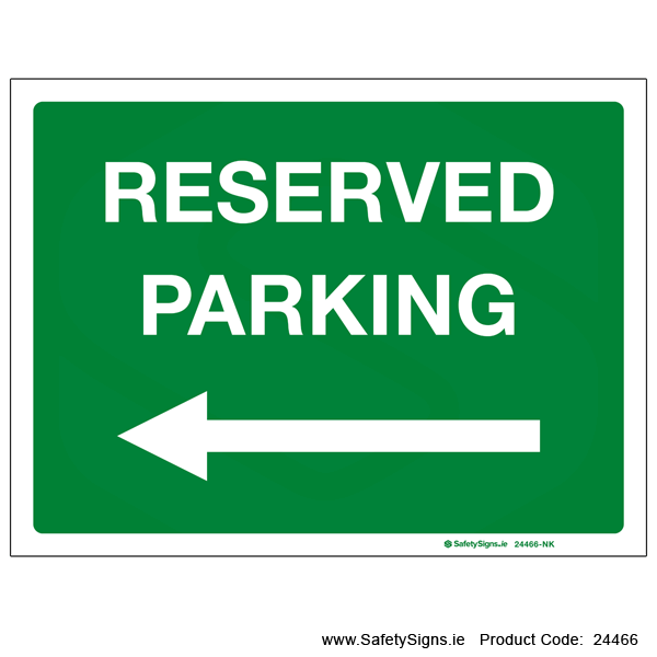 Reserved Parking - Arrow Left - 24466
