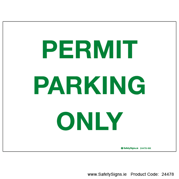 Permit Parking Only - 24478