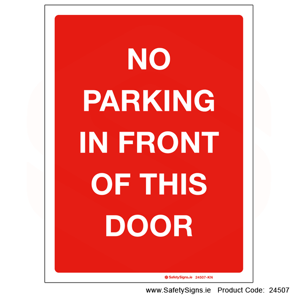 No Parking in front of Door - 24507