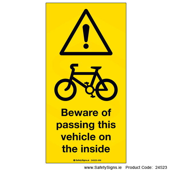Beware of Passing Vehicle on Inside - 24523