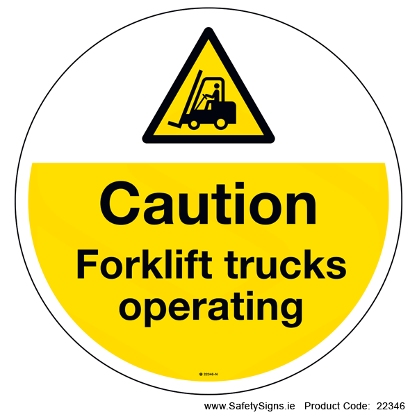 Forklift Trucks Operating - FloorSign (Circular) - 22346