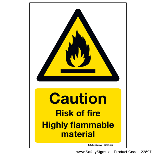 Risk of Fire Flammable - 22597