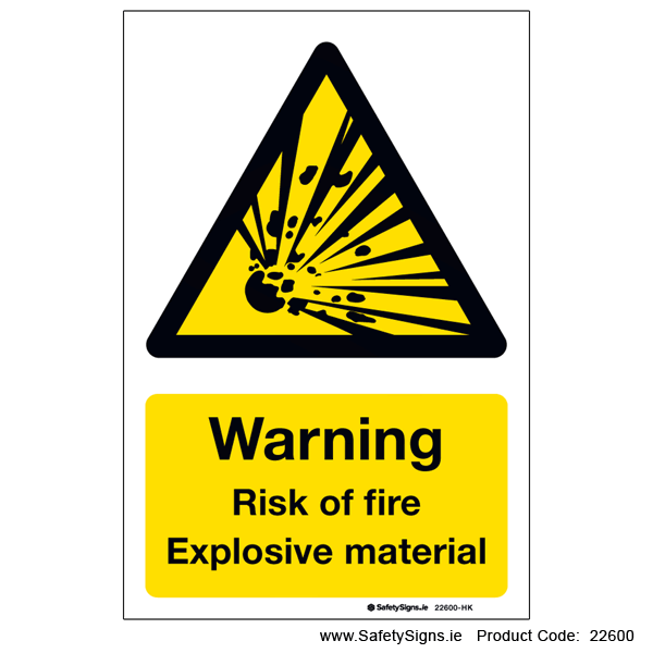 Risk of Fire Explosive Material - 22600